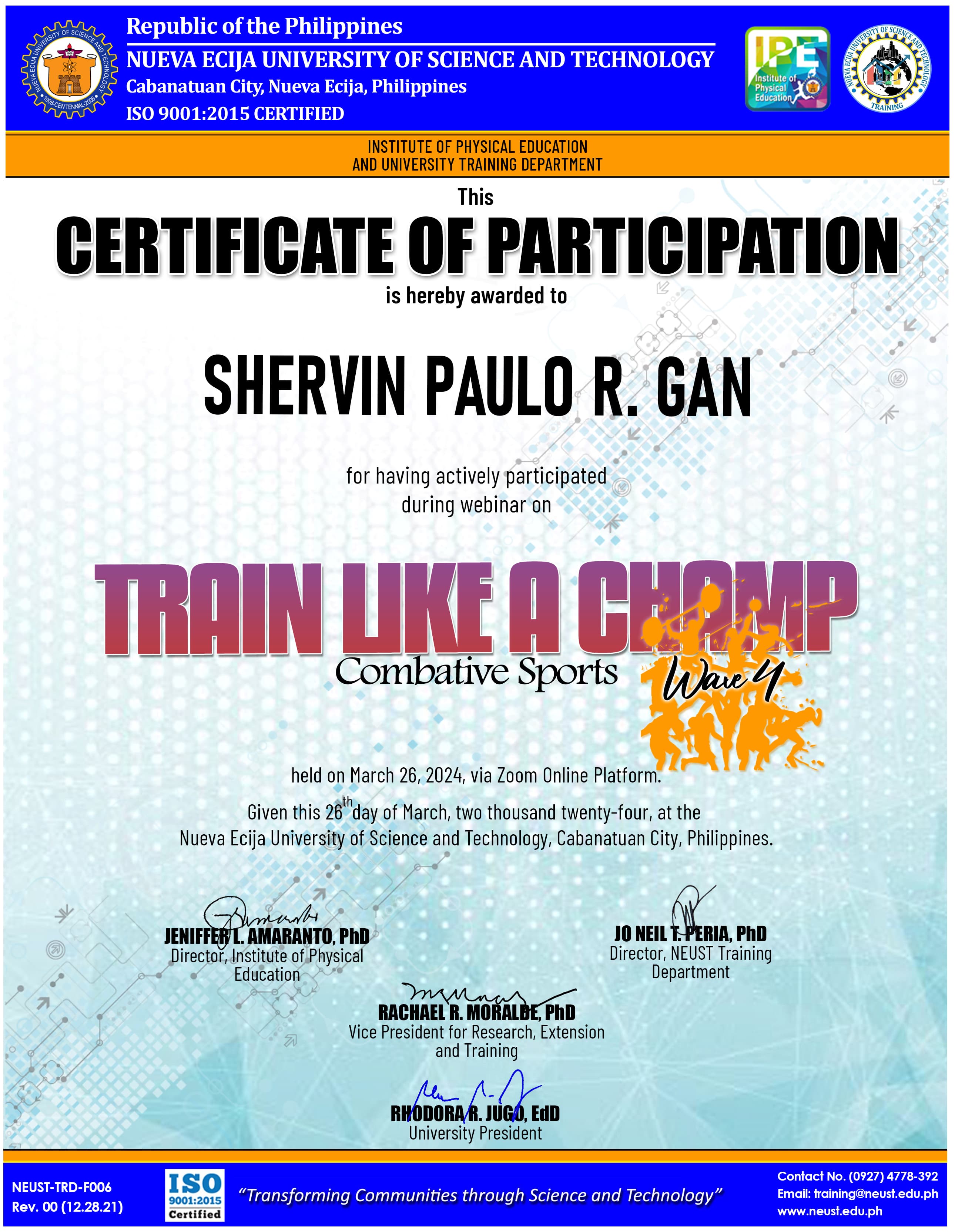 Certificate