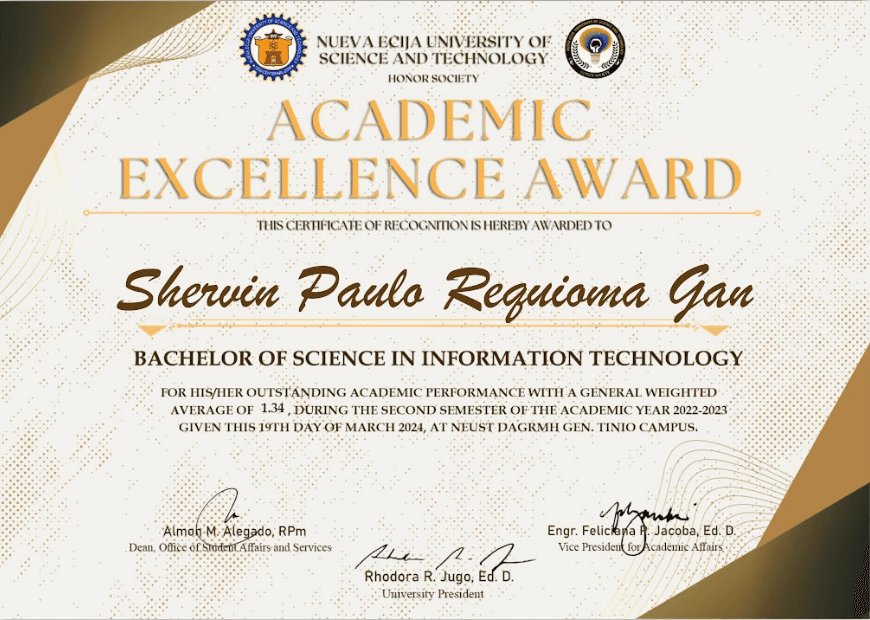 Certificate of Achievement